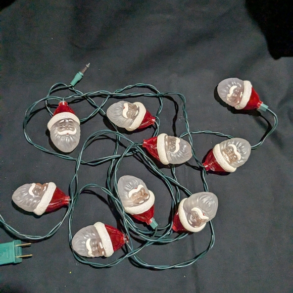Santa Face Heads String Light Set Works Christmas Lights 2006 *Read - Picture 3 of 8